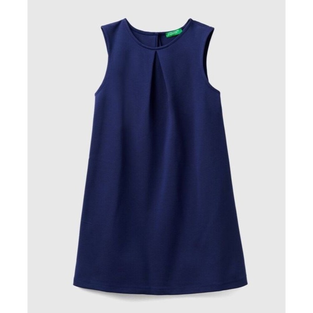 United Colors of Benetton Girls Knit Jumper Dress Navy size S/6-7 School Uniform
